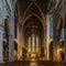 View at the choir of Cathedral Saint Paul in Liege - Belgium