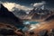 View of Cholatse and Taboche peaks from Gokyo Ri, Sagarmatha national park, Khumbu valley, Nepal, AI generated