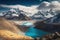 View of Cholatse and Taboche peaks from Gokyo Ri, Sagarmatha national park, Khumbu valley, Nepal, AI generated