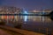 View of Chongqing skyline from Ciqikou Ancient Town during the night at Chongqing Yuzhong District , China : 23 October