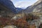 View of Chulyshman valley in Altay mountains in the autumn