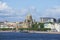 View of the Church of the assumption of the blessed virgin Mary on quay of Lieutenant Schmidt. St. Petersburg