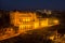 View of the Church Cave of Saint Ignatius from the La Seu, Manresa, Catalonia with night illumination