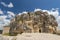 View of the church of Madonna de Idris  Chiesa Rupestre di Santa Maria di Idris  in the rock. Cave church in Sassi old town.