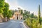 View at the Church of Madonna delle Neve in the streets of Lari in Italy