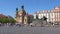 View of the Church and the monument to Jan Hus in the old town square. Prague