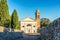 View at the Church of Our Lady of Soccour in Montalcino, Italy