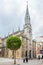 View at the Church of Sacred Heart of Jesus in the streets of Oviedo in Spain