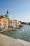 View of the church of San Simeone Piccolo on the embankment of the Grand Canal in Venice, Italy