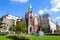 View of the Church of St. Camilla de Lellis on a sunny September day. Milan, Italy