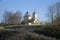 View of the Church of St. George at sunny october day. Trigorskoe