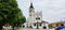 View of the church in the town of Podolinec in Slovakia