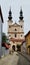 View of the church in the town of Podolinec in Slovakia