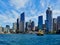 View From Circular Quay to Sydney City CBD Tall Commercial and Residential Towers, Australia