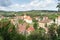 View of Cisnadie city from Cisnadioara fortified church,  medieval fortress on the hill near Sibiu,  Transylvania,  Romania