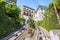 View of Citta Alta houses from funicular, Bergamo, Italy