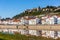 View of city Alcacer do Sal near the river Sado in Portugal