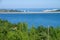 View of the city of Alushta from the shore of the reservoir, Crimea