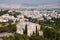 View of city Athens and group of tourists