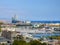 View on the city of Barcelona from cableway route.