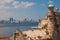 View of the city and the Bay from the fortress Castillo Del Morro lighthouse. Havana. Cuba