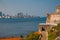 View of the city and the Bay from the fortress Castillo Del Morro lighthouse. Havana. Cuba