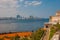 View of the city and the Bay from the fortress Castillo Del Morro lighthouse. Havana. Cuba