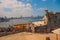 View of the city and the Bay from the fortress Castillo Del Morro lighthouse. Havana. Cuba