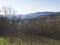 View on city Beroun from hill above, early spring, Czech Republic