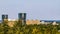 View on the city buildings from the forest of apeldoorn, popular dutch city, The netherlands