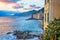 View of city of Camogli , Genoa Genova Province, Liguria, Mediterranean coast, Italy