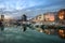 View of the city and coastline of Bodo at evening in summer, Norway