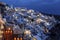 View of the city of Fira at night, Santorini