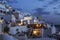 View of the city of Fira at night, Santorini