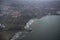 View of the city of Fiumicino from the aircraft