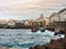 View of the city of Garachico on Tenerife in the gray sky