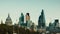 View of the City of London, Cars passing in foreground