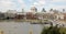 View of the city of London. Millennium Bridge