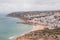 View of the city of Luz and the Atlantic Ocean beaches from the top of Atalaia hill in the Algarve region of southern Portugal.
