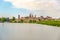 View at the City of Mantova Mantua with  Lake Lago di Mezzo - Italy