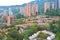 View of the city of medellin in south america. residential houses in the woods in the country of Colombia