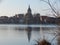 View of the city of MÃ¶lln with reflection of church