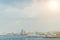 View on a city by the ocean. Harbour of Santa Cruz, Tenerife