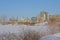 View on the city of Ottawa from the Sjam winter hiking trail along Ottawa river