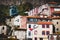 View of the city of Porto from the banks of the Douro river, facades, terraces and Port