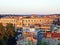 View of the city of Pula from the viewpoints of the Venetian fortress castel - Istria,Croatia / Pogled na grad Pulu sa vidikovaca