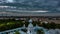 View of the city of Saint Petersburg from the Smolny Cathedral, timelapse dramatic sky