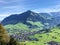 View of the city of Stans and the alpine valley of Engelbergertal - Canton of Nidwalden, Switzerland