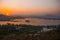 View of the city. Sunset. Udaipur, India.