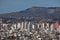 VIEW OF THE CITY OF TANDIL IN A VALLEY WITH LOW MOUNTAINS WITH BUILDINGS IN PROVINCE OF BUENOS AIRES ARGENTINA-OCT 2018